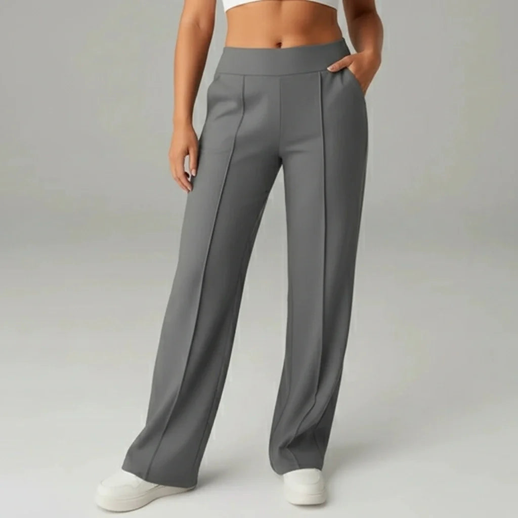 Bequeme Stretchhose mit hoher Taille und weitem Bein – SoftFlex
