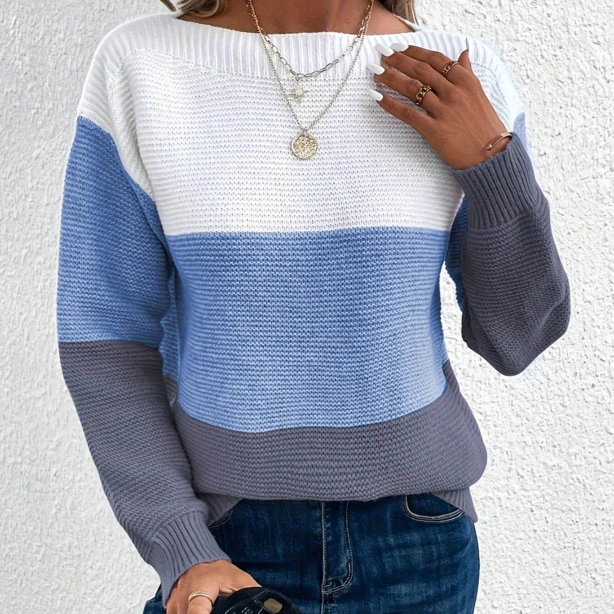 Elena Damen-Strickpullover mit Rundhalsausschnitt