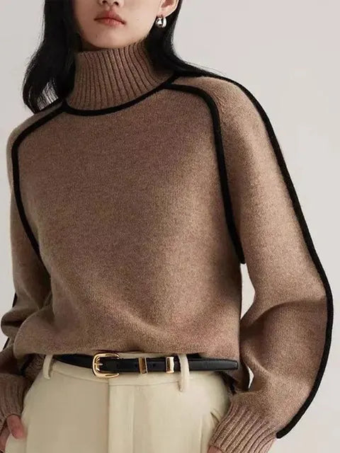 Schicker Pullover mit hohem Kragen für Damen von Eva
