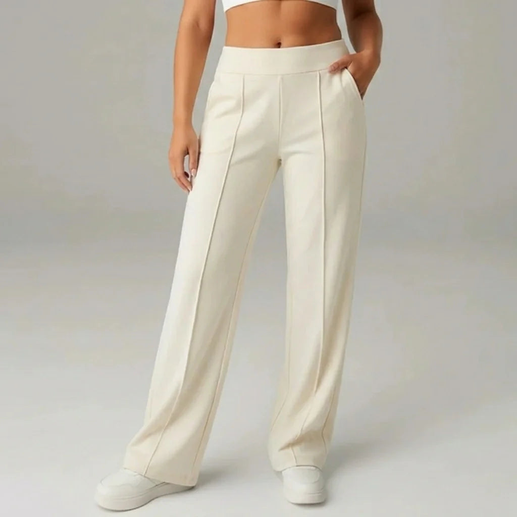 Bequeme Stretchhose mit hoher Taille und weitem Bein – SoftFlex