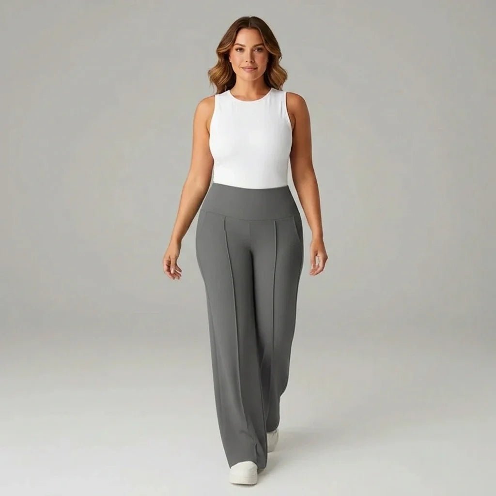 Bequeme Stretchhose mit hoher Taille und weitem Bein – SoftFlex