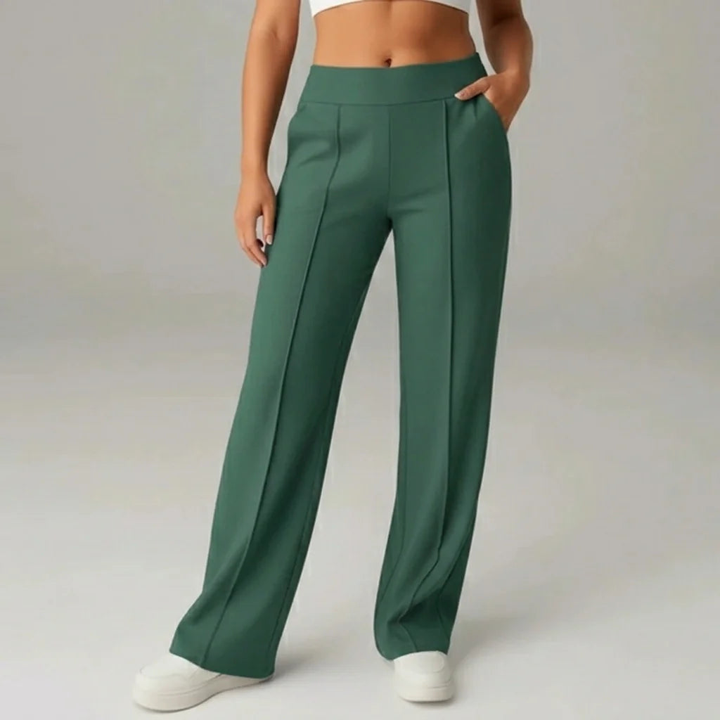 Bequeme Stretchhose mit hoher Taille und weitem Bein – SoftFlex