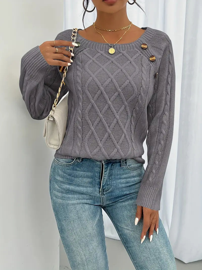 Eleganter Pullover mit Knöpfen Elise