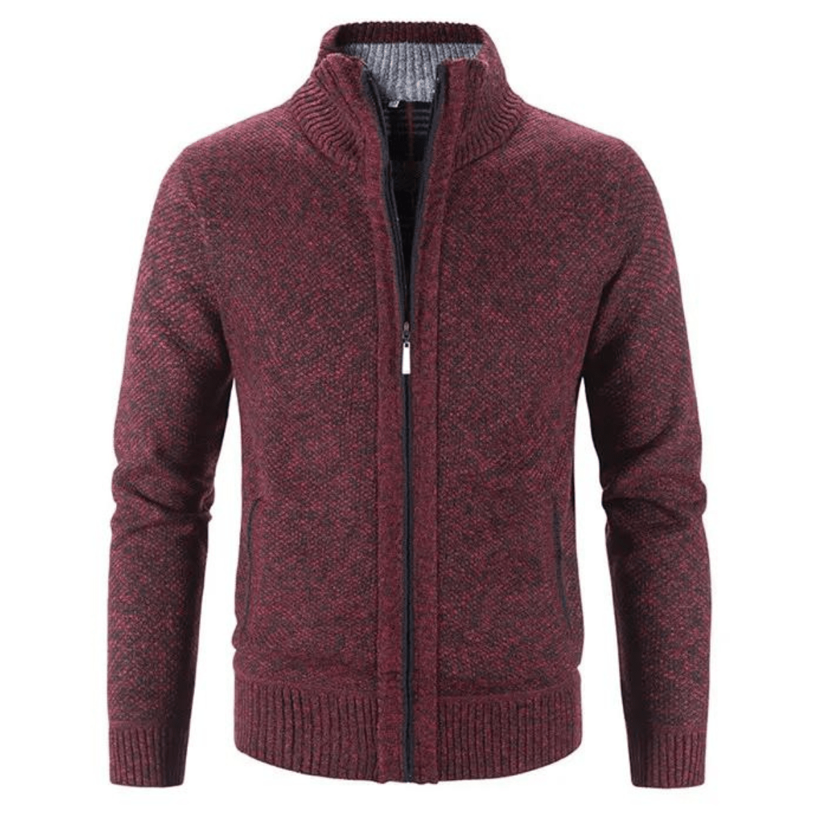 Ethan Strickjacke mit hohem Kragen und Reißverschluss