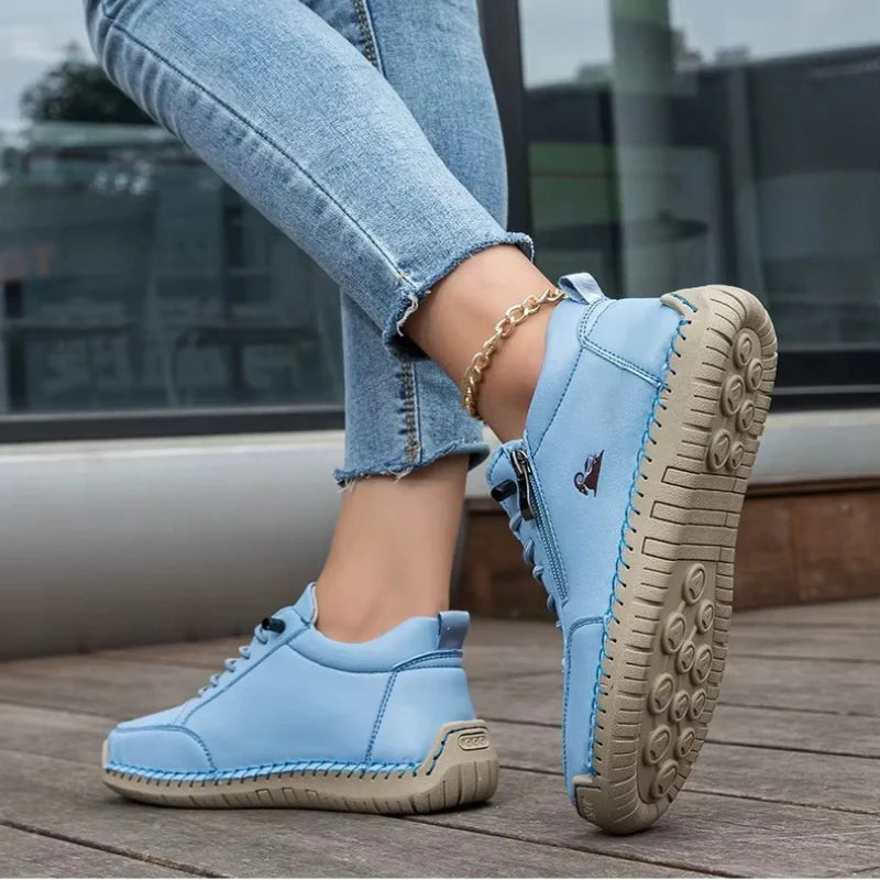 Bequeme Leder-Sneaker mit Reißverschluss – Mavie