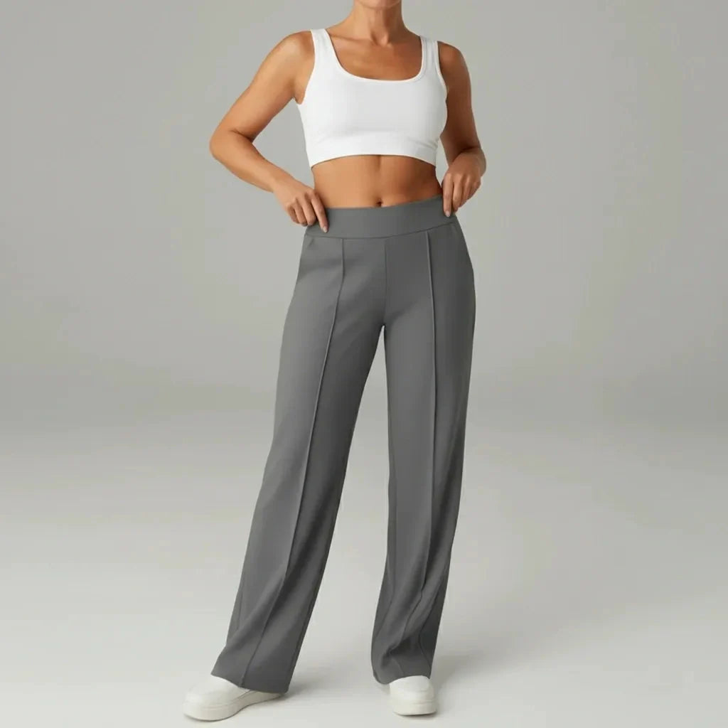 Bequeme Stretchhose mit hoher Taille und weitem Bein – SoftFlex