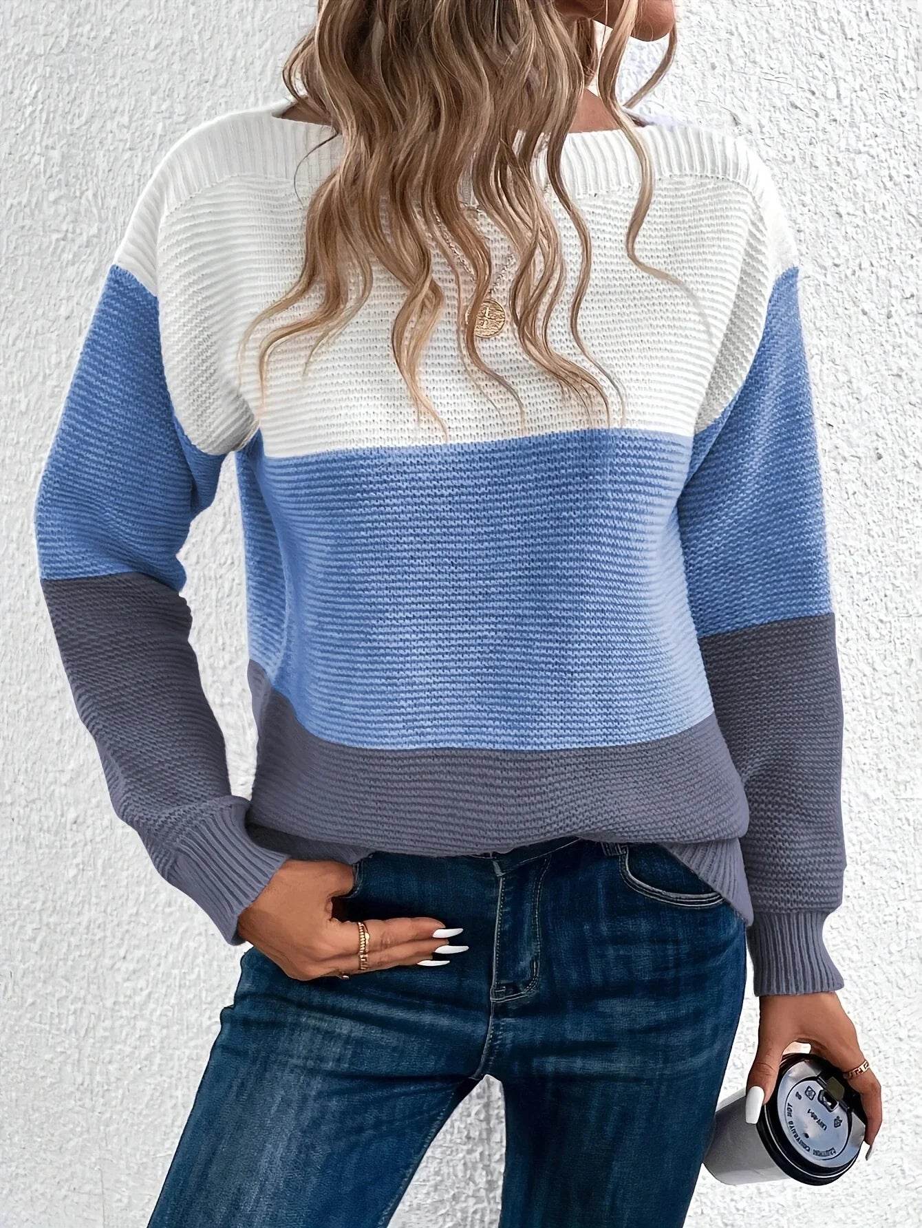 Elena Damen-Strickpullover mit Rundhalsausschnitt