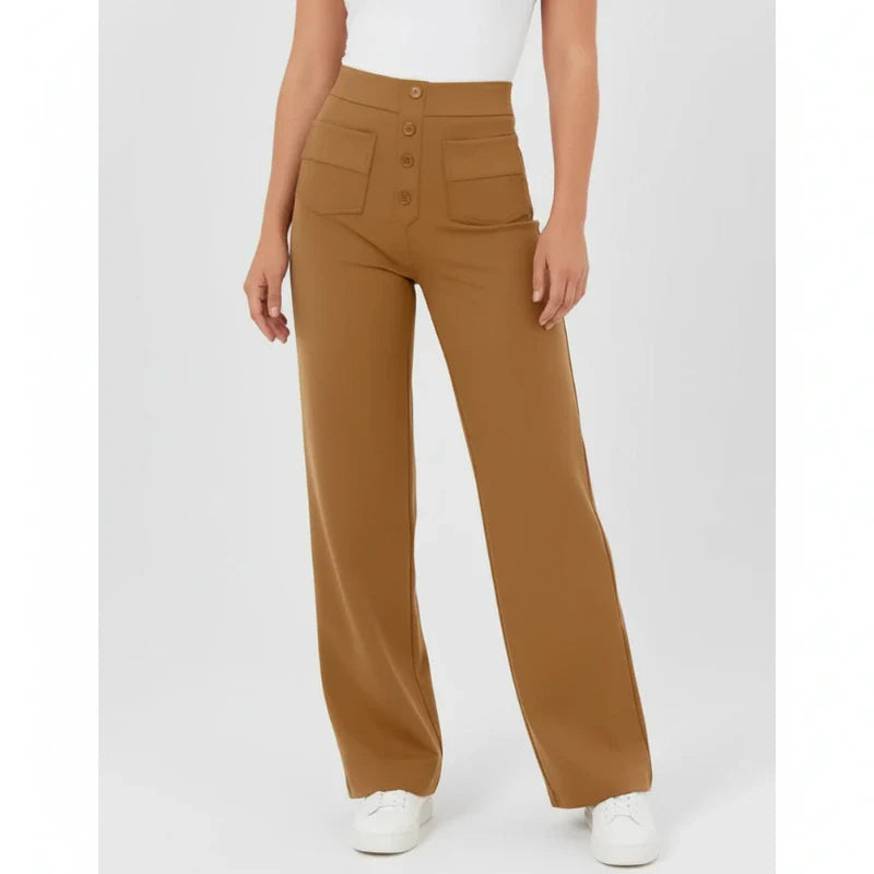 Sophie Stretchhose mit hoher Taille und Seitentaschen