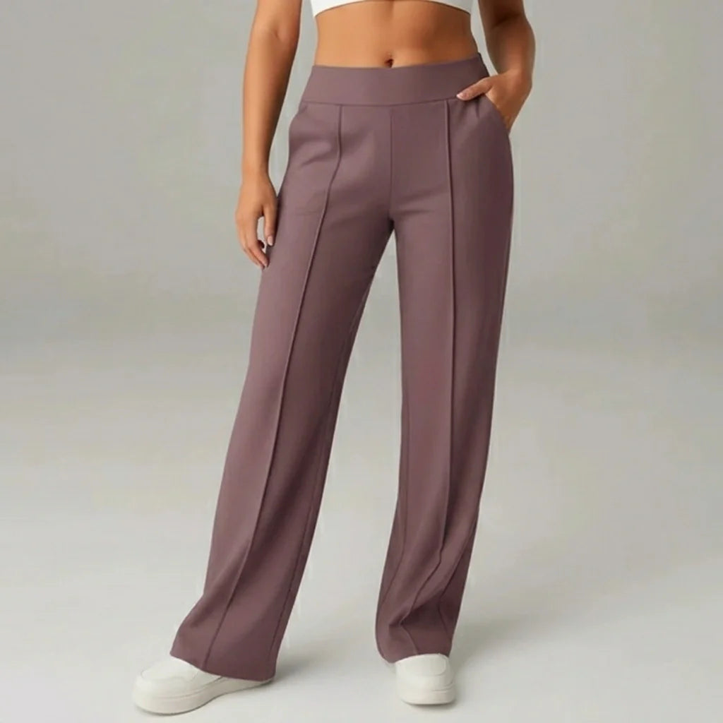 Bequeme Stretchhose mit hoher Taille und weitem Bein – SoftFlex
