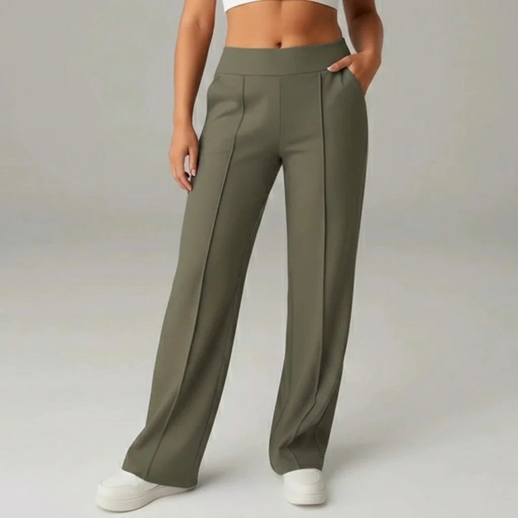 Bequeme Stretchhose mit hoher Taille und weitem Bein – SoftFlex