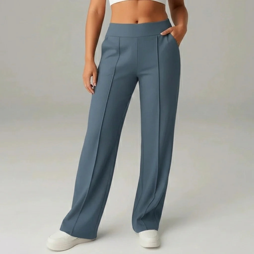 Bequeme Stretchhose mit hoher Taille und weitem Bein – SoftFlex