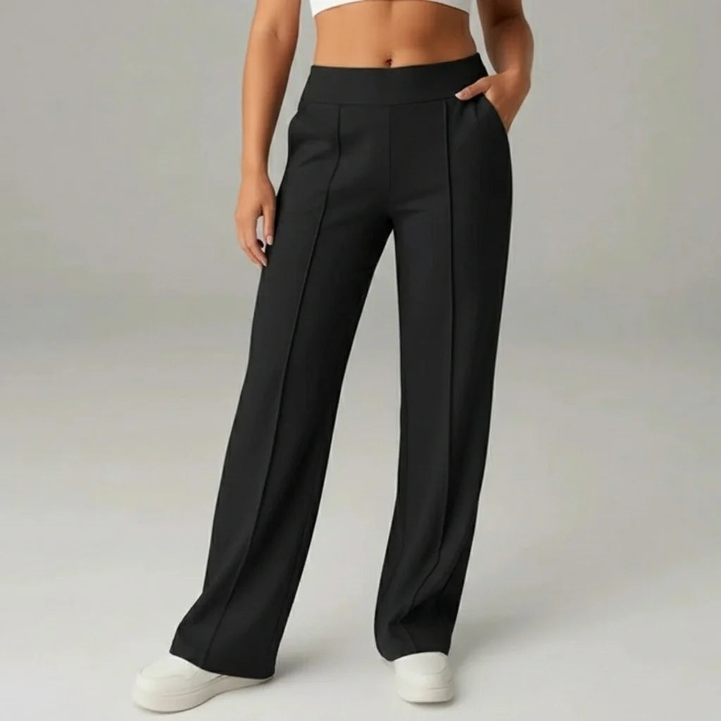 Bequeme Stretchhose mit hoher Taille und weitem Bein – SoftFlex