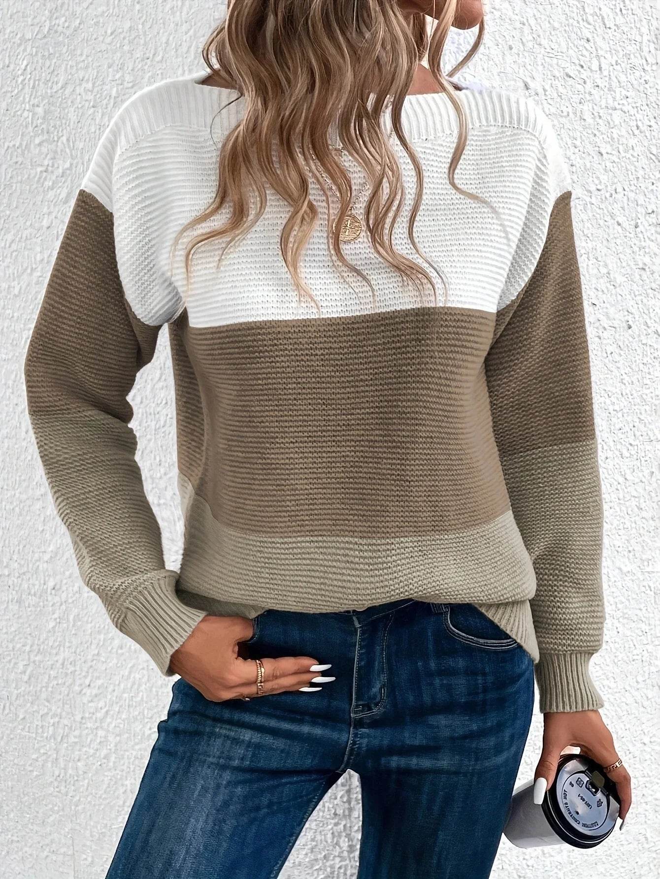 Elena Damen-Strickpullover mit Rundhalsausschnitt