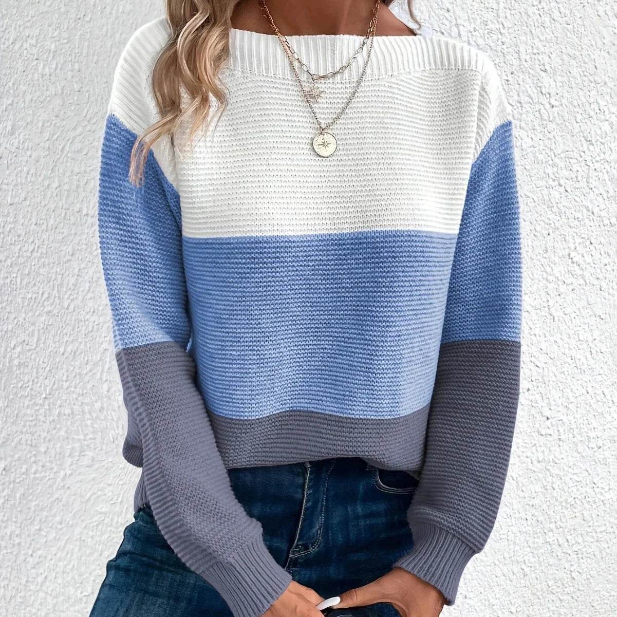 Elena Damen-Strickpullover mit Rundhalsausschnitt