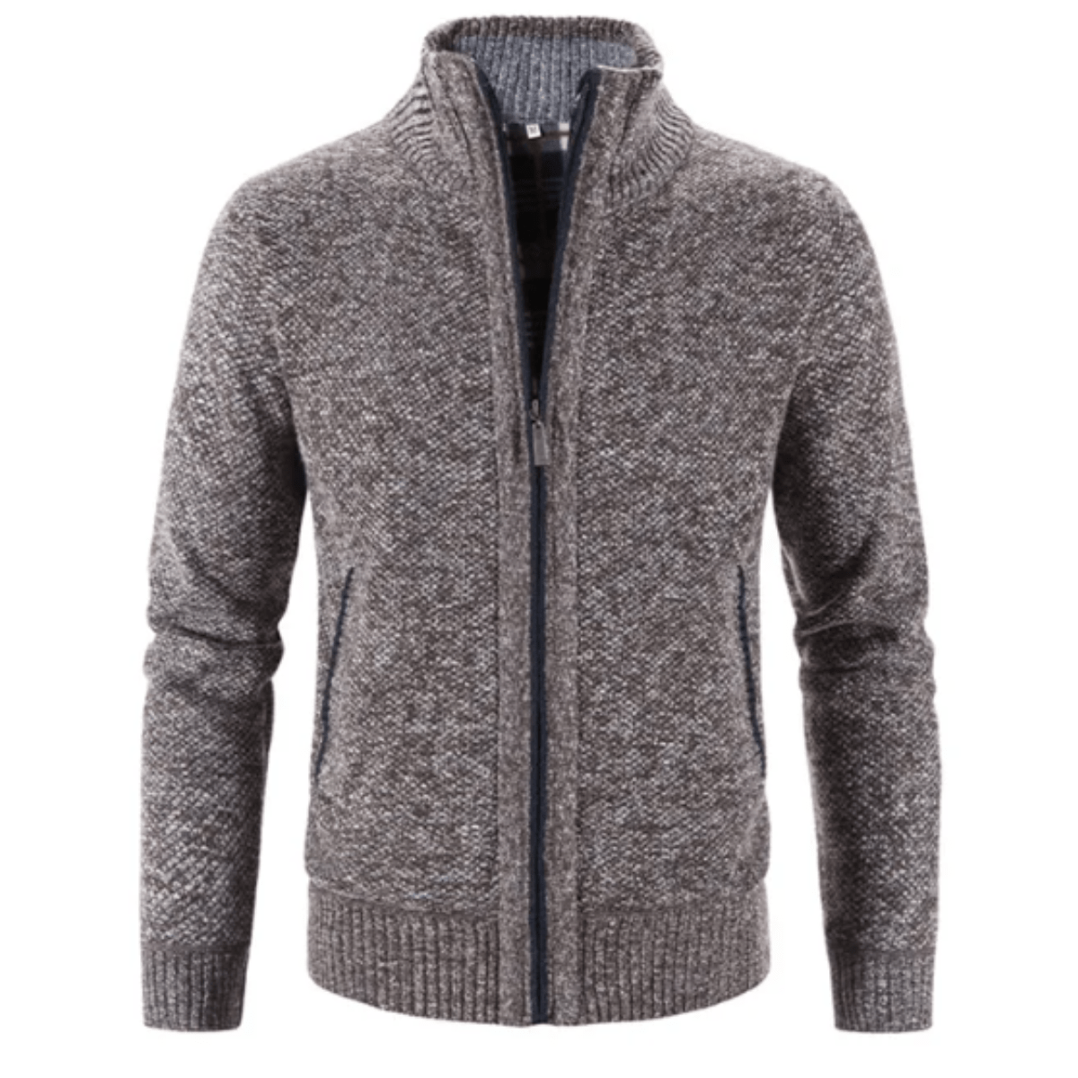 Ethan Strickjacke mit hohem Kragen und Reißverschluss