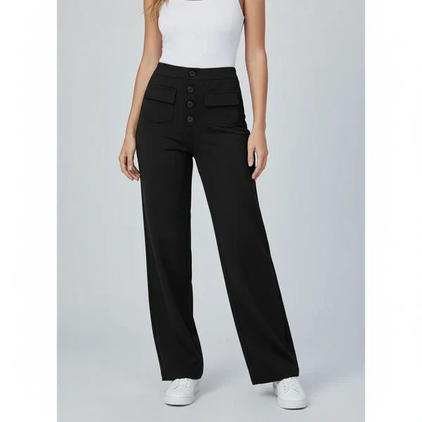 Sophie Stretchhose mit hoher Taille und Seitentaschen