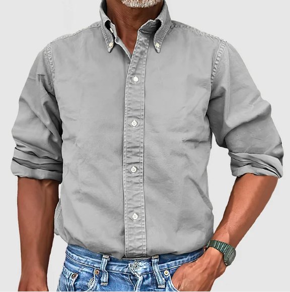 Klassisches Denim-Freizeithemd mit langen Ärmeln